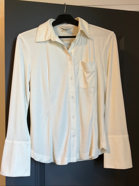 Club Monaco Tops - Club Monaco Cream Long-Sleeve Button Down Shirt